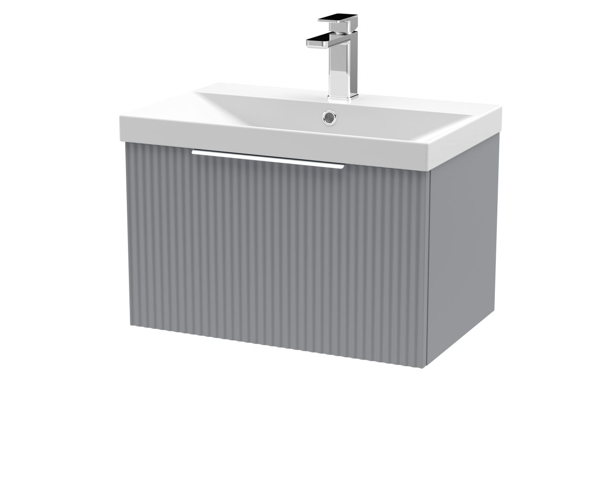 600mm Wall Hung Single Drawer Vanity & Basin 3 - Image 1