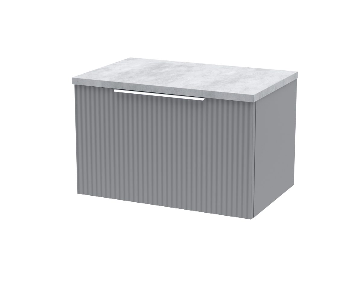 600mm Wall Hung Single Drawer Vanity & Laminate Top - Image 1