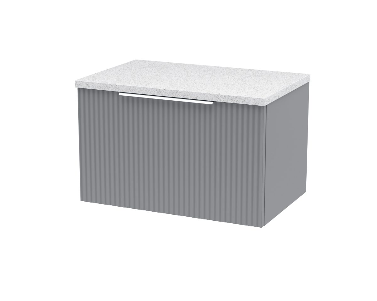 600mm Wall Hung Single Drawer Vanity & Laminate Top - Image 1