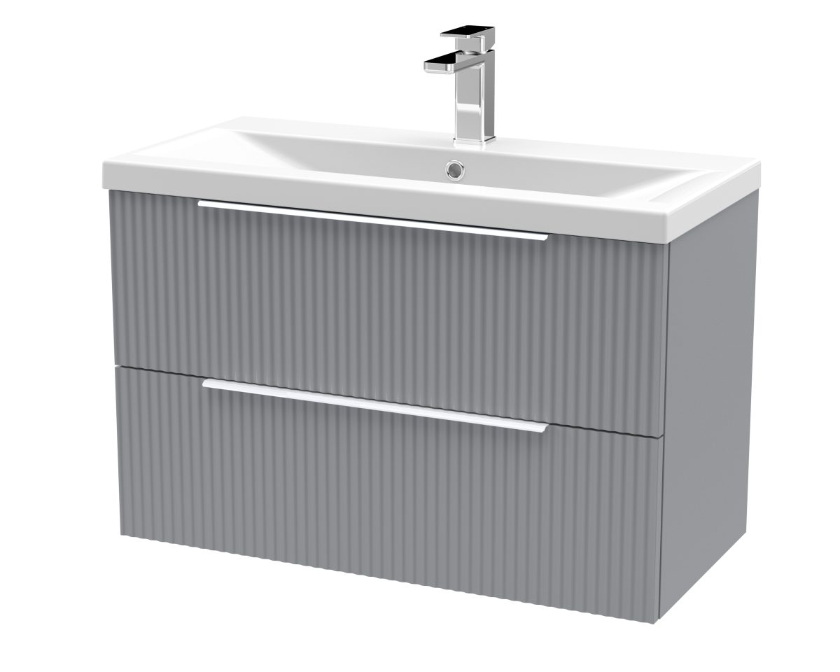 800mm Wall Hung 2 Drawer Vanity & Basin 1 - Image 1