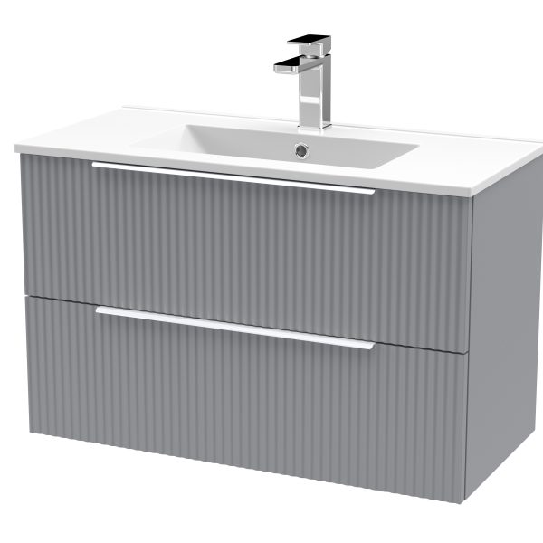 800mm Wall Hung 2 Drawer Vanity & Basin 2