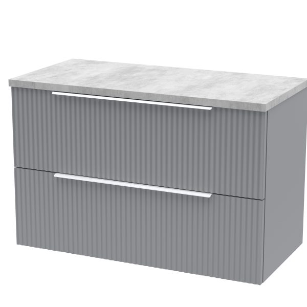 800mm Wall Hung 2 Drawer Vanity & Laminate Top