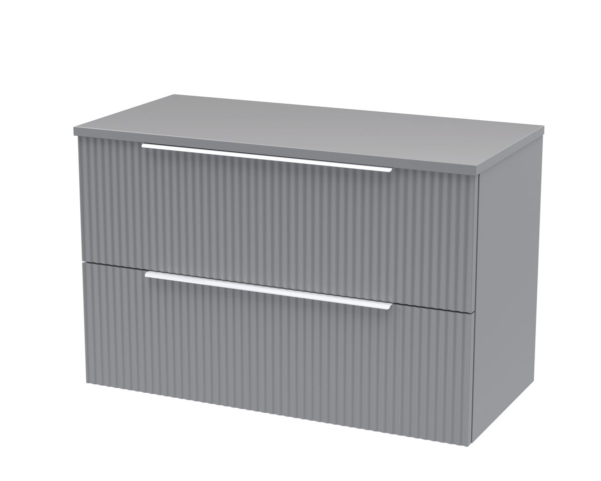800mm Wall Hung 2 Drawer Vanity & Worktop - Image 1