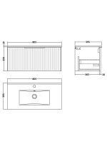 800mm Wall Hung Single Drawer Vanity & Basin 2 - Image 3