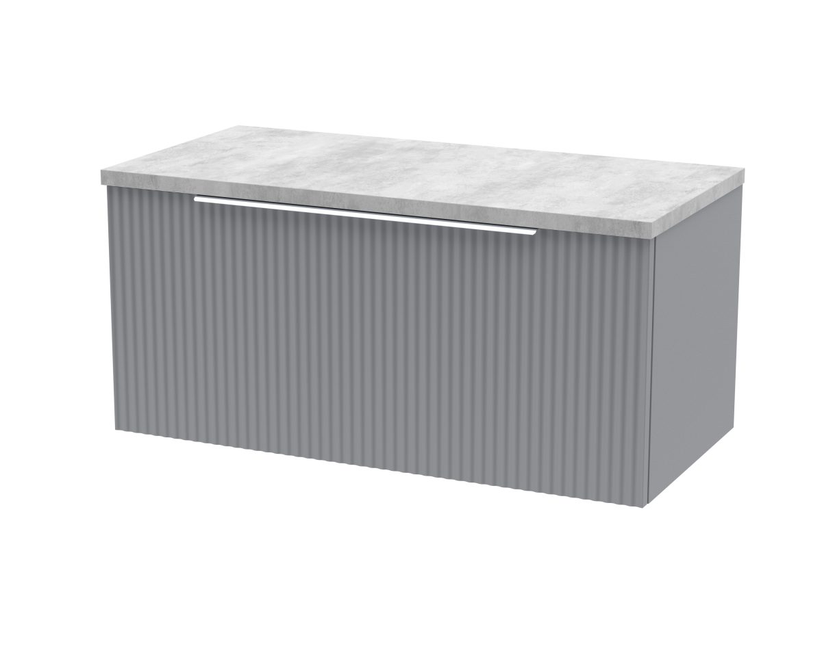 800mm Wall Hung Single Drawer Vanity & Laminate Top - Image 1