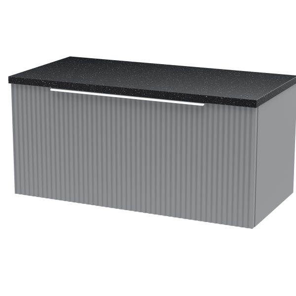 800mm Wall Hung Single Drawer Vanity & Laminate Top