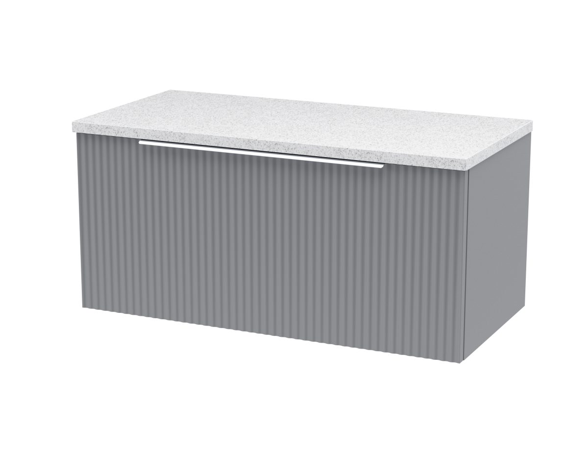 800mm Wall Hung Single Drawer Vanity & Laminate Top - Image 1