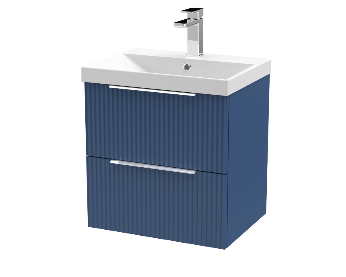 500mm Wall Hung 2 Drawer Vanity & Basin 3 - Image 1