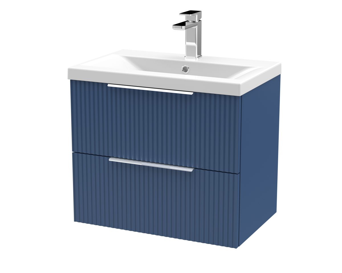 600mm Wall Hung 2 Drawer Vanity & Basin 1 - Image 1
