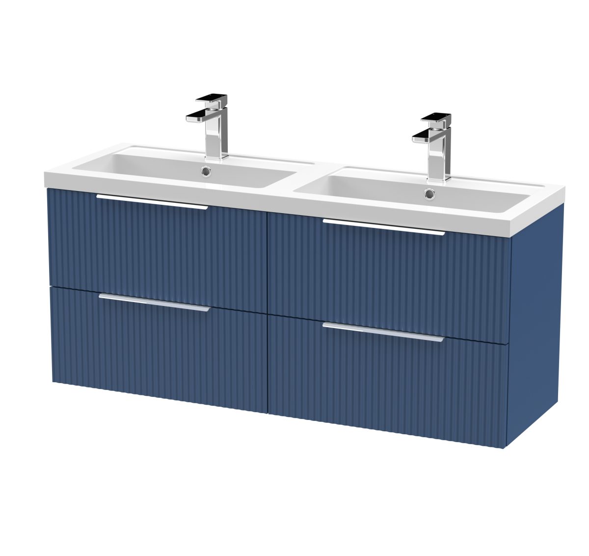 1200mm Wall Hung 4 Drawer Vanity & Double Basin - Image 1
