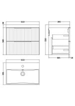 600mm Wall Hung 2 Drawer Vanity & Basin 3 - Image 3