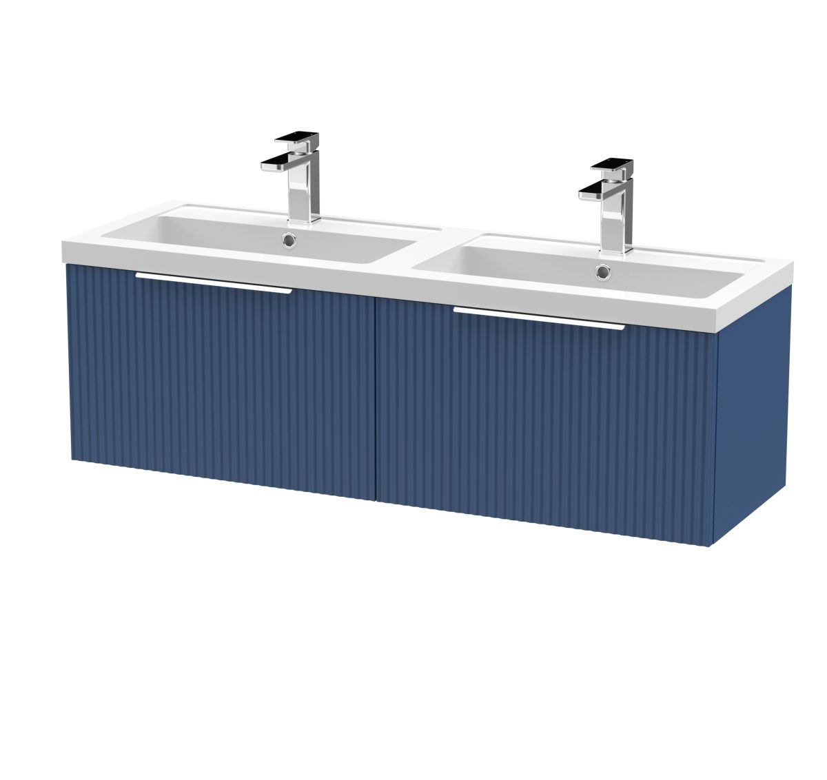 1200mm Wall Hung 2 Drawer Vanity & Double Basin - Image 1