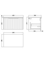600mm Wall Hung Single Drawer Vanity & Worktop - Image 2