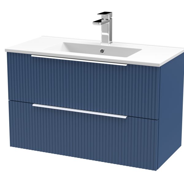 800mm Wall Hung 2 Drawer Vanity & Basin 2