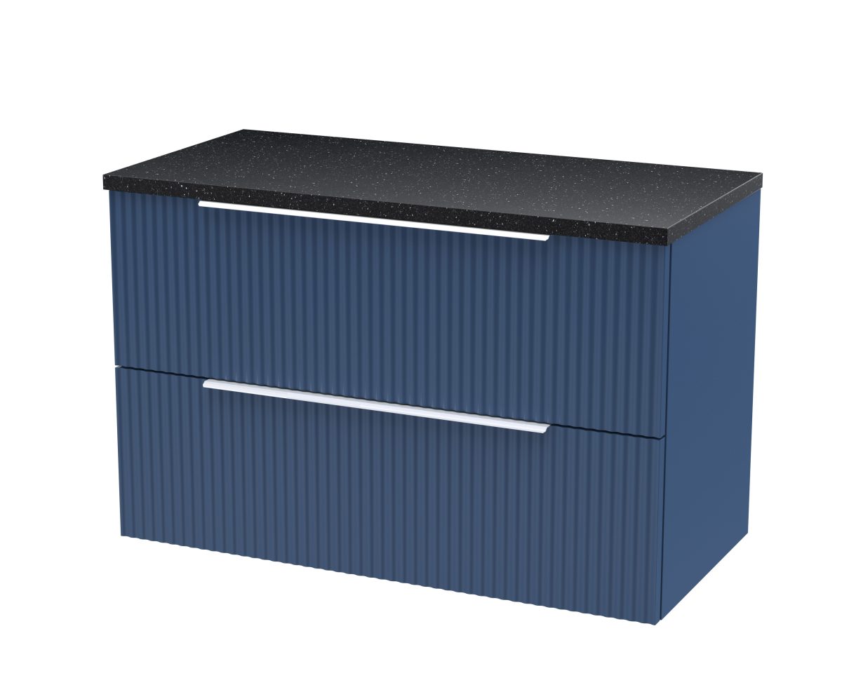 800mm Wall Hung 2 Drawer Vanity & Laminate Top - Image 1