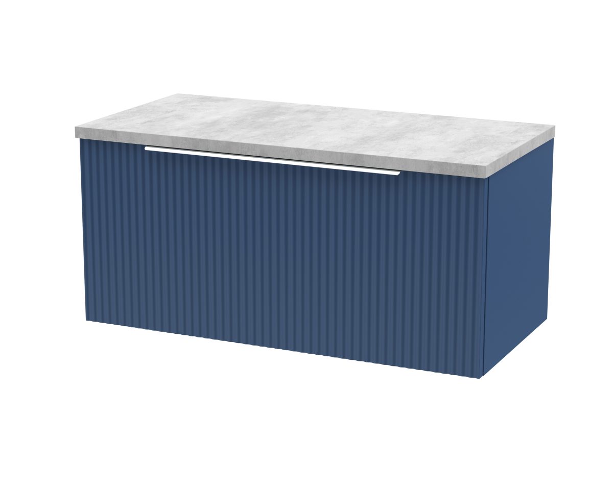 800mm Wall Hung Single Drawer Vanity & Laminate Top - Image 1