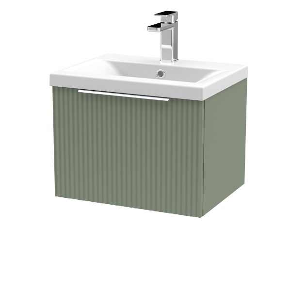 500mm Wall Hung Single Drawer Vanity & Basin 1