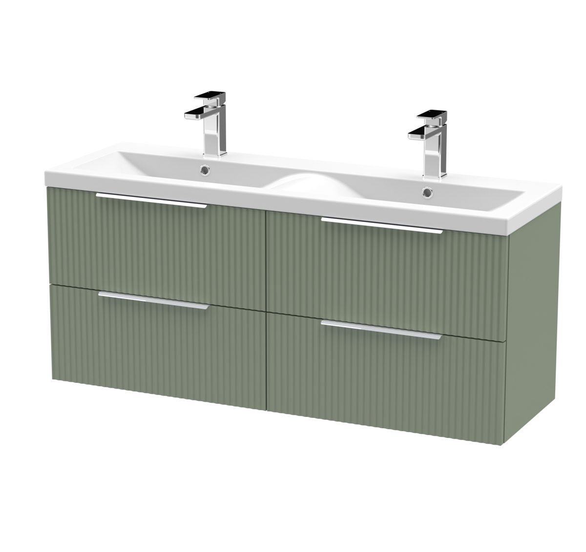1200mm Wall Hung 4 Drawer Vanity & Double Basin - Image 1