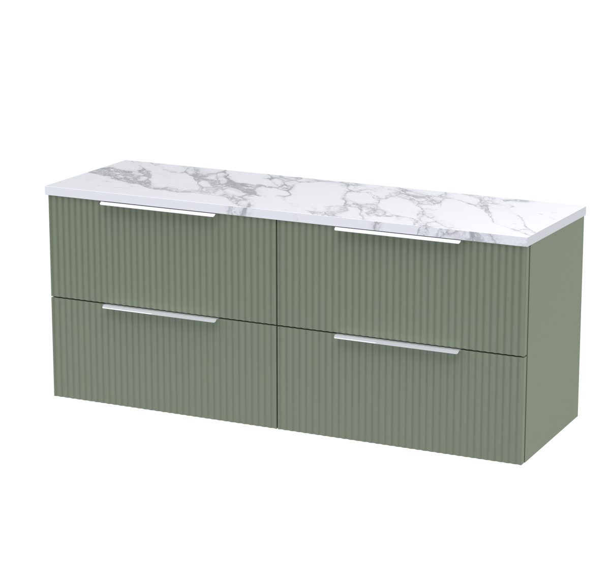 1200 Wall Hung 4-Drawer Vanity & Laminate Worktop - Image 1