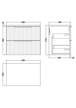 600mm Wall Hung 2 Drawer Vanity & Worktop - Image 3