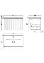 600mm Wall Hung Single Drawer Vanity & Basin 1 - Image 3