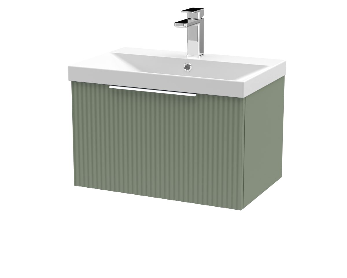 600mm Wall Hung Single Drawer Vanity & Basin 3 - Image 1