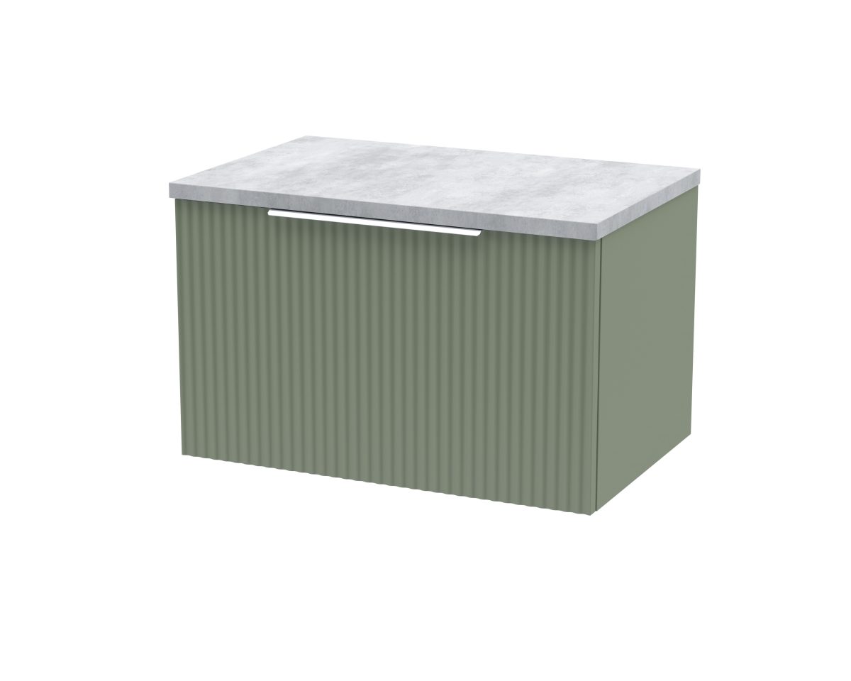 600mm Wall Hung Single Drawer Vanity & Laminate Top - Image 1