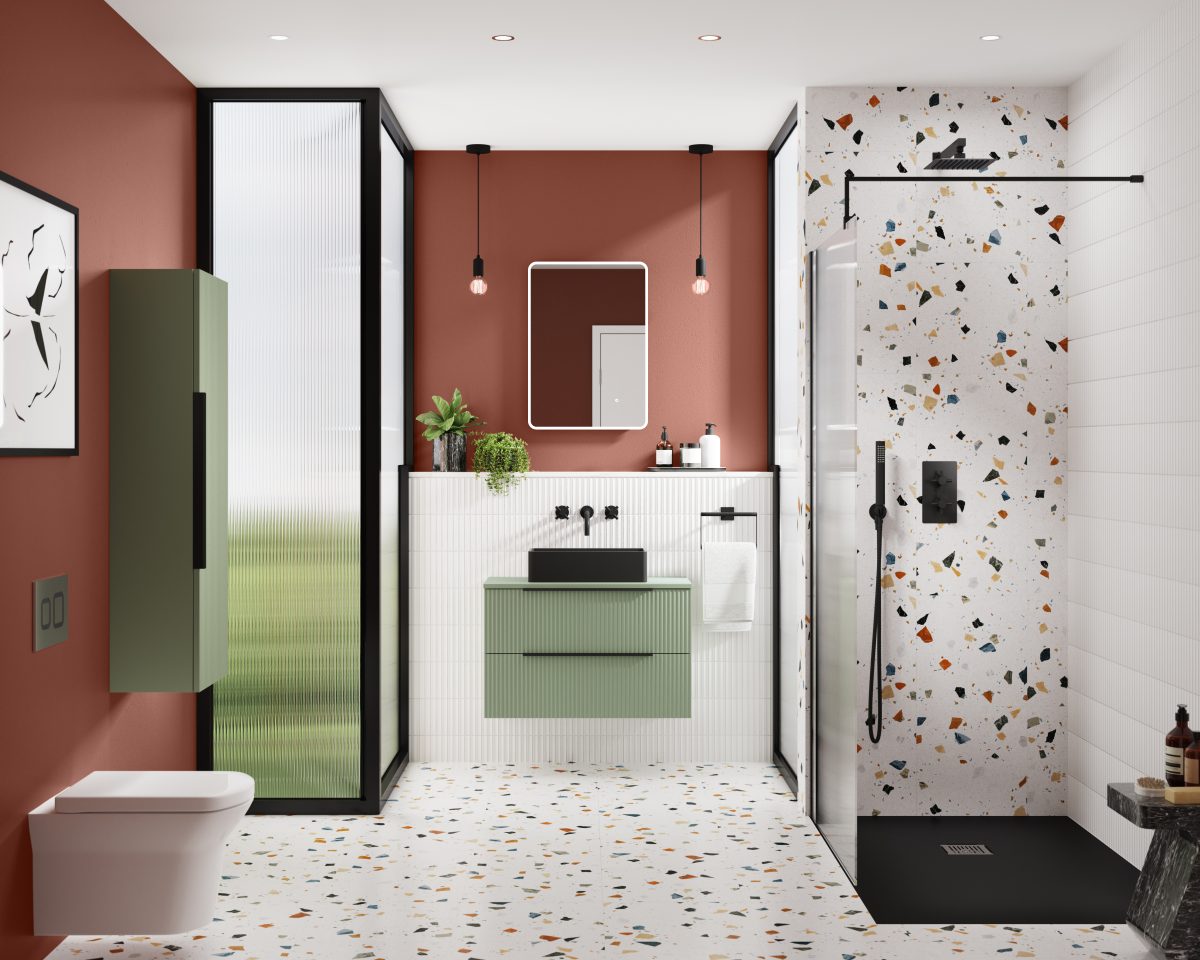 600mm Wall Hung 2 Drawer Vanity & Worktop - Image 2