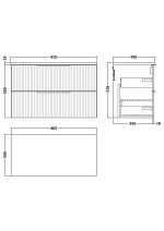 800mm Wall Hung 2 Drawer Vanity & Worktop - Image 3