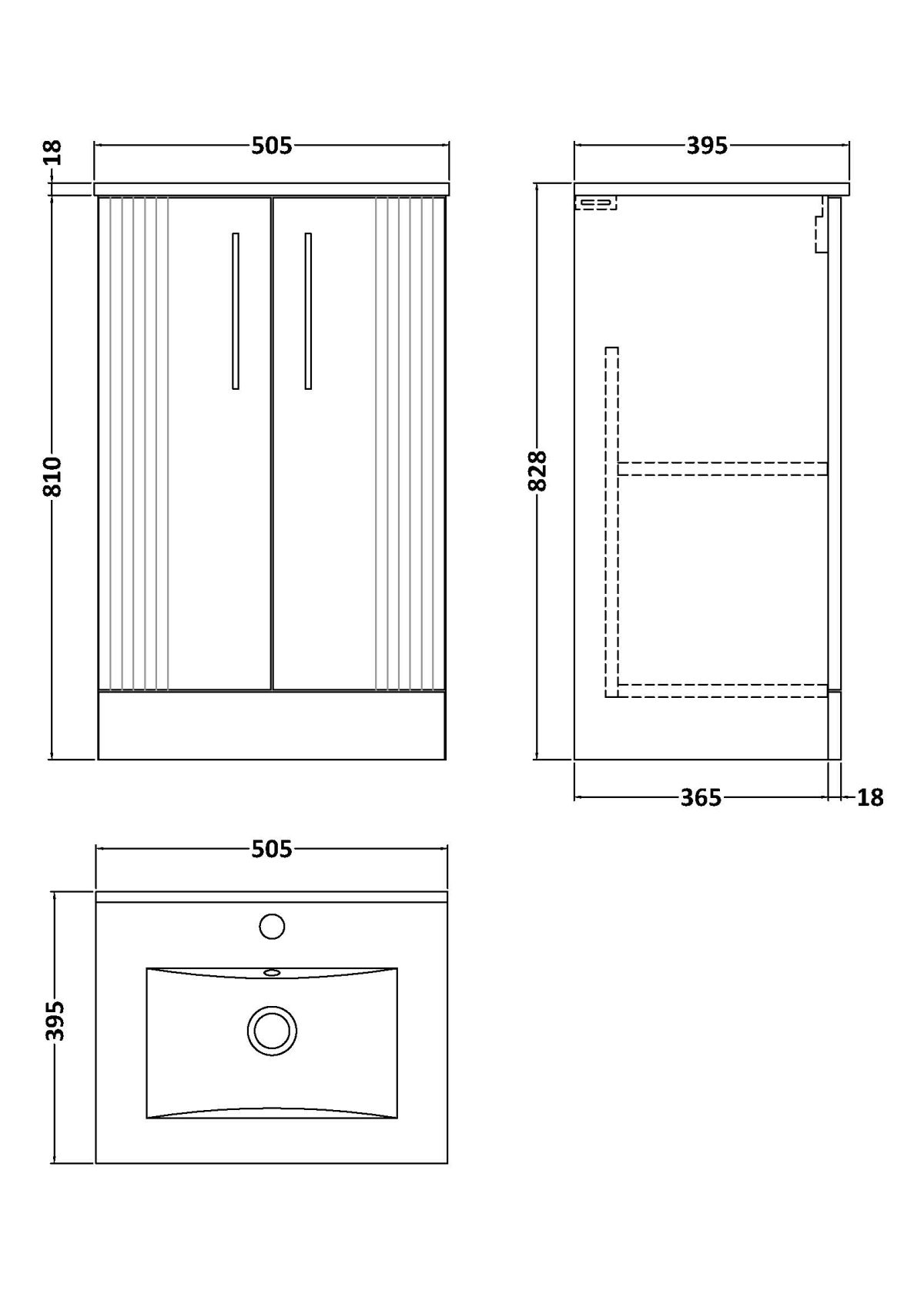 500mm Floor Standing 2 Door Vanity & Basin 2 - Image 4