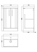 500mm Floor Standing 2 Door Vanity & Basin 3 - Image 4