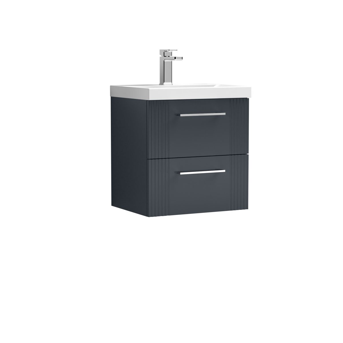 500mm Wall Hung 2 Drawer Vanity & Basin 3 - Image 1