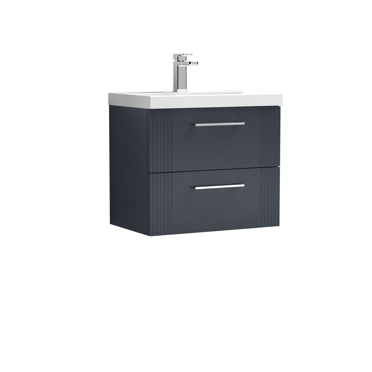 600mm Wall Hung 2 Drawer Vanity & Basin 1 - Image 1