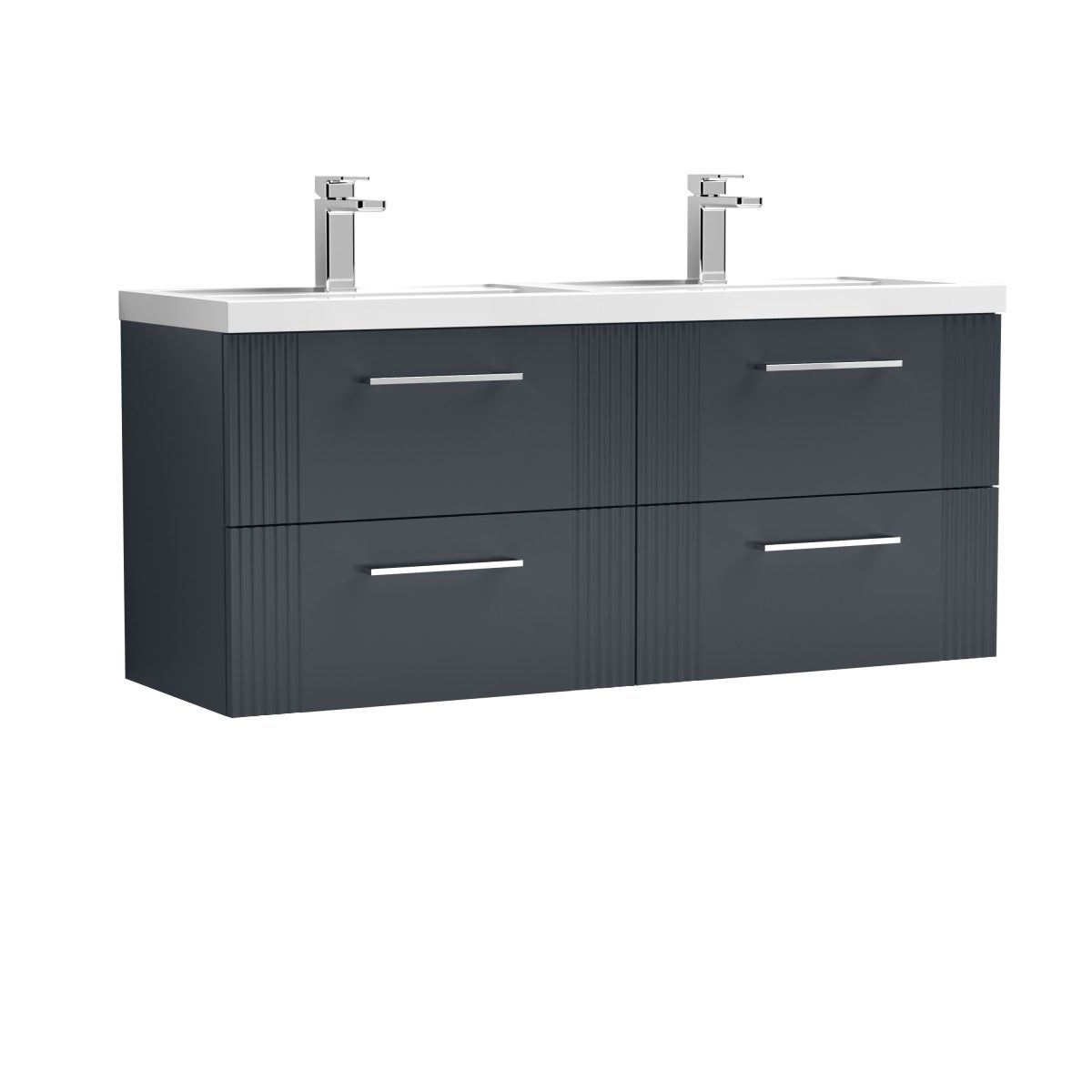 1200mm Wall Hung 4 Drawer Vanity & Double Basin - Image 1