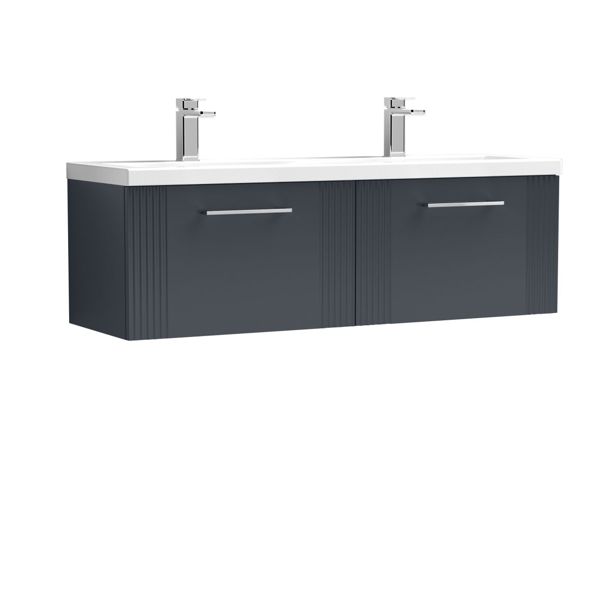 1200mm Wall Hung 2 Drawer Vanity & Double Basin - Image 1