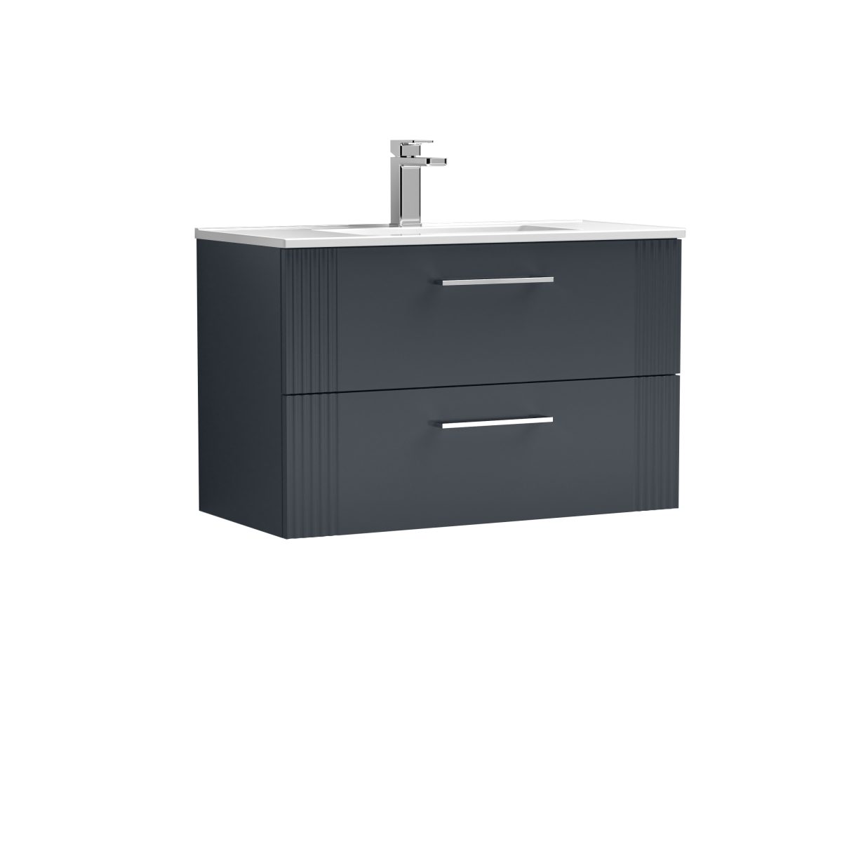 800mm Wall Hung 2 Drawer Vanity & Basin 2 - Image 1