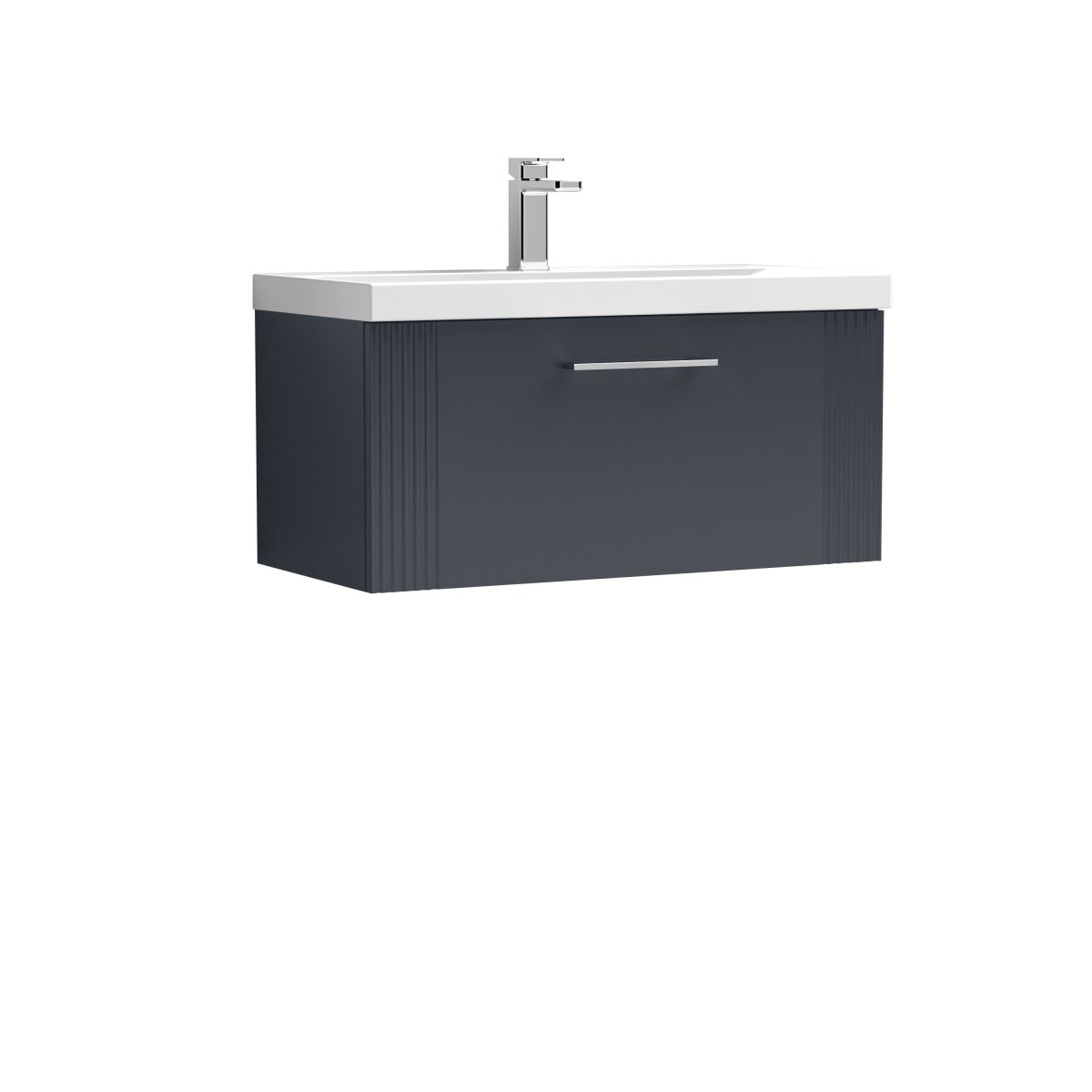 800mm Wall Hung Single Drawer Vanity & Basin 1 - Image 1
