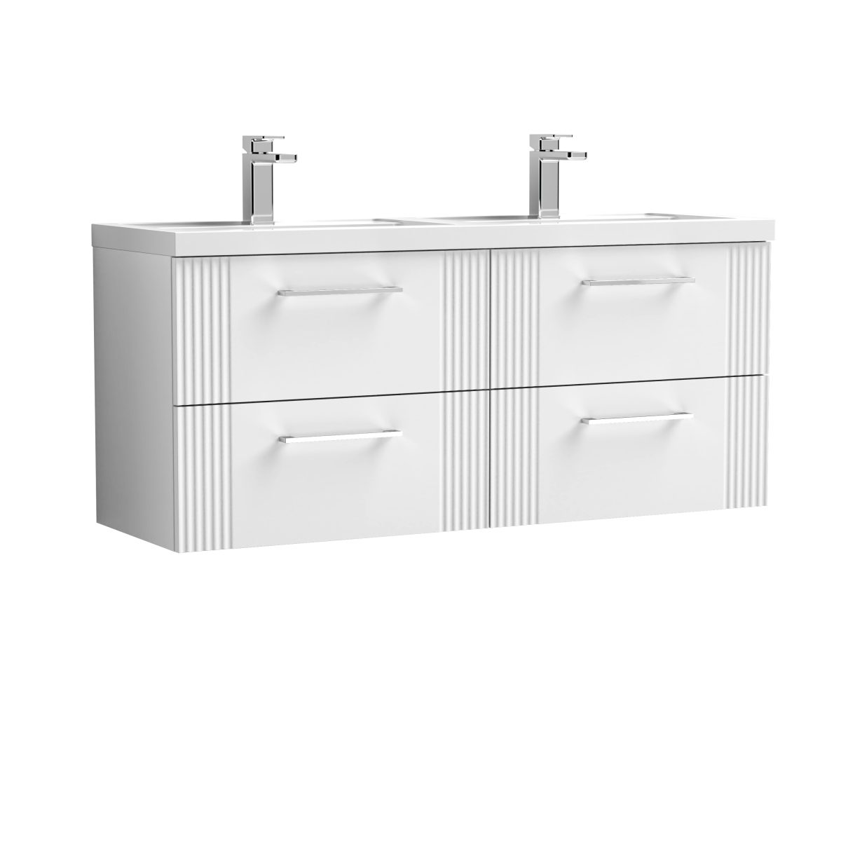1200mm Wall Hung 4 Drawer Vanity & Double Basin - Image 1