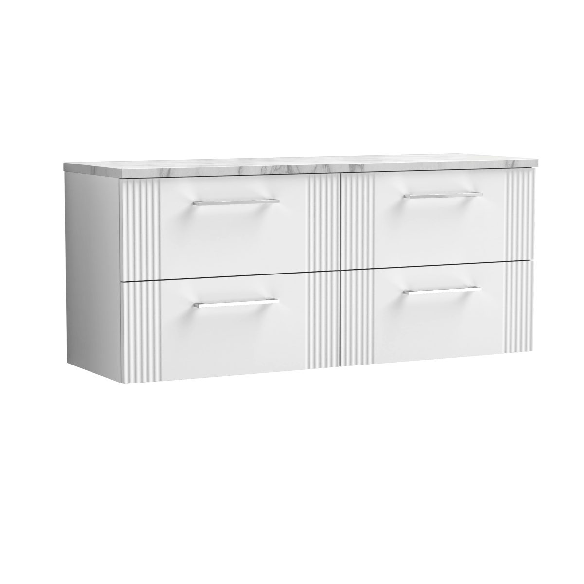 1200 Wall Hung 4-Drawer Vanity & Laminate Worktop - Image 1