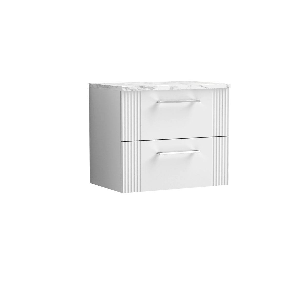 600 Wall Hung 2-Drawer Vanity & Laminate Worktop - Image 1