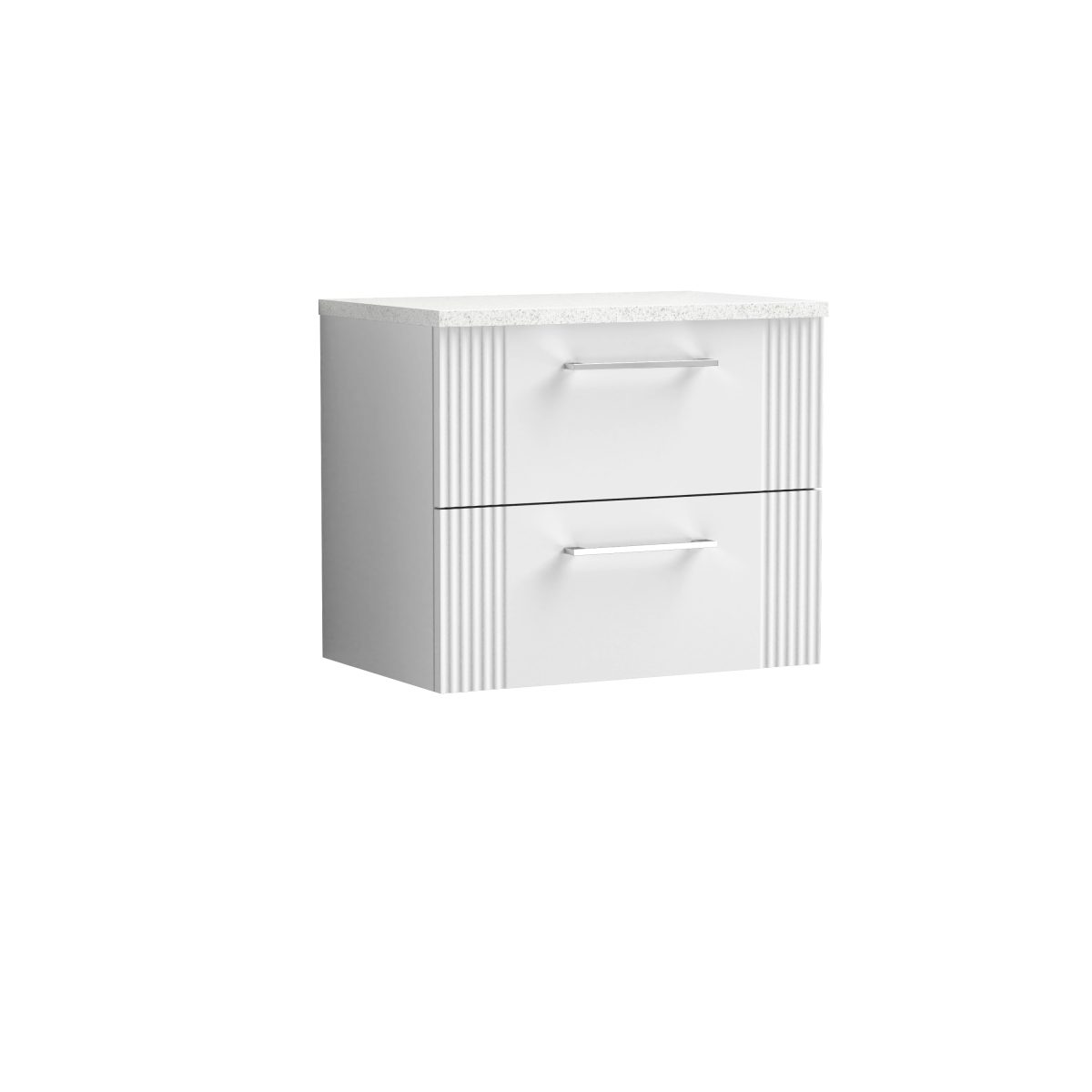 600mm Wall Hung 2 Drawer Vanity & Laminate Top - Image 1