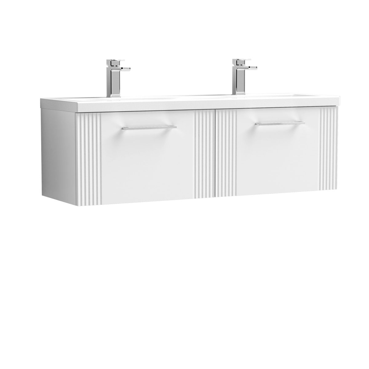 1200mm Wall Hung 2 Drawer Vanity & Double Basin - Image 1