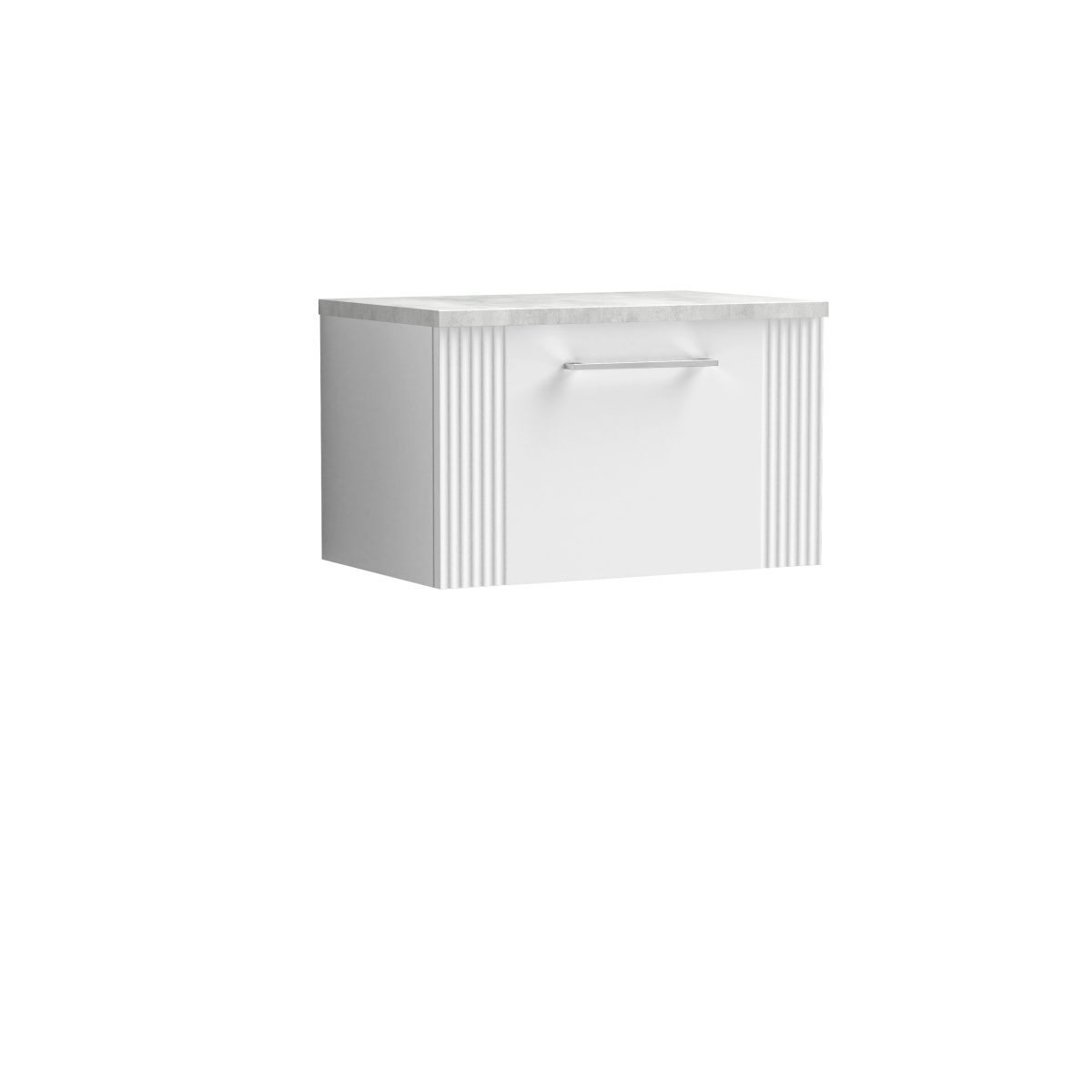 600mm Wall Hung Single Drawer Vanity & Laminate Top - Image 1