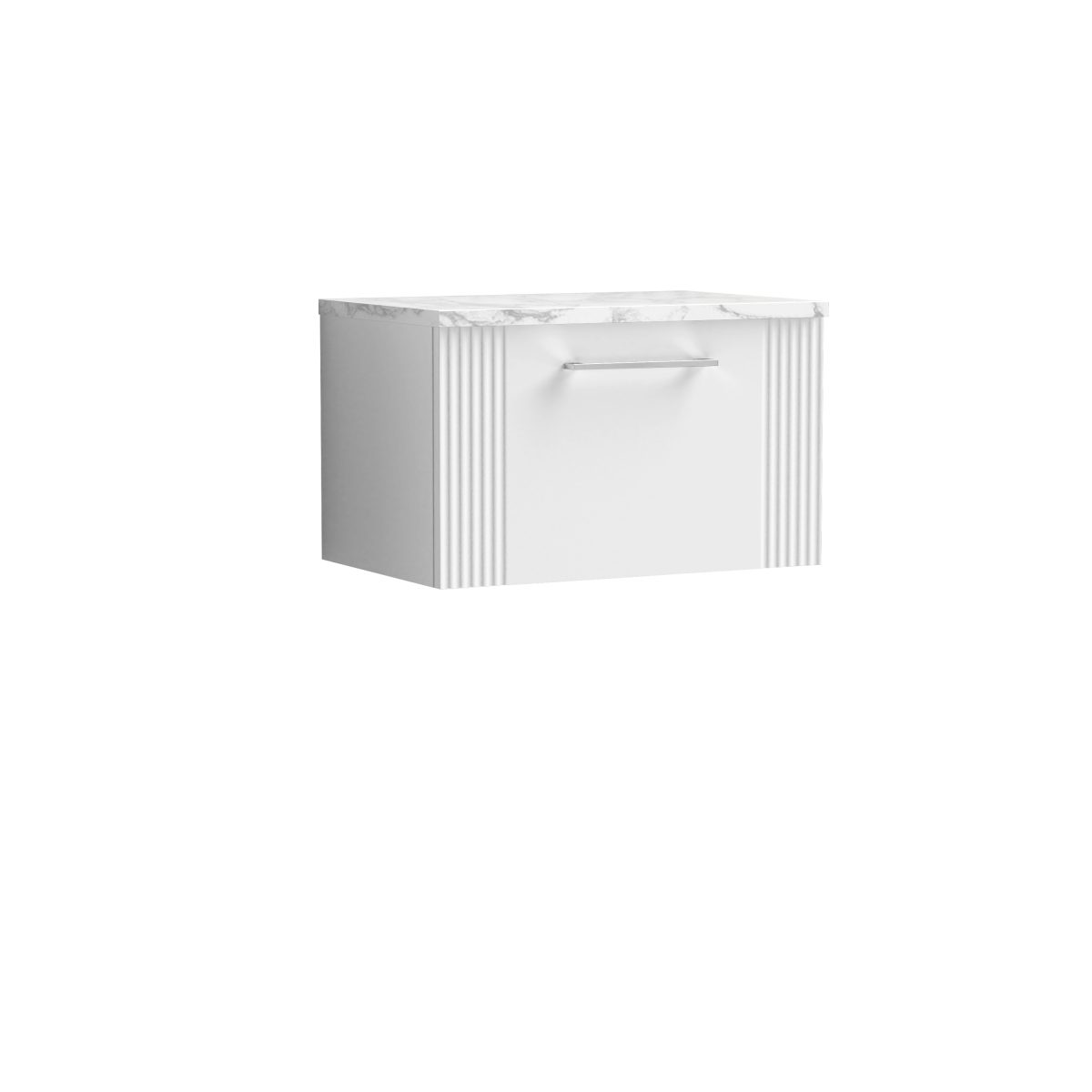 600 Wall Hung Single Drawer Vanity & Laminate Worktop - Image 1