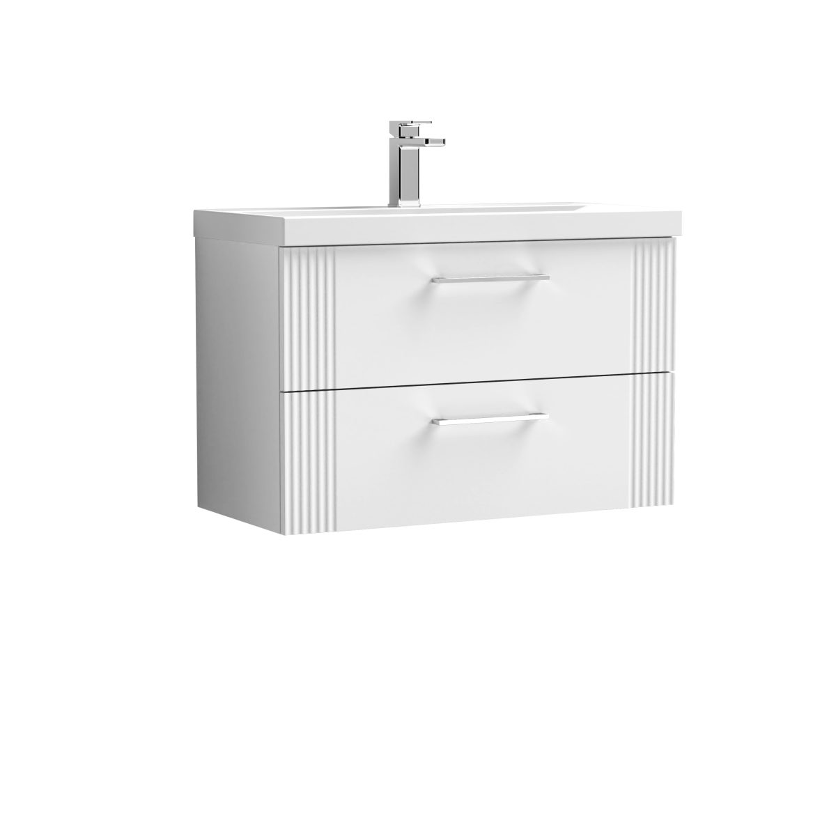 800mm Wall Hung 2 Drawer Vanity & Basin 3 - Image 1
