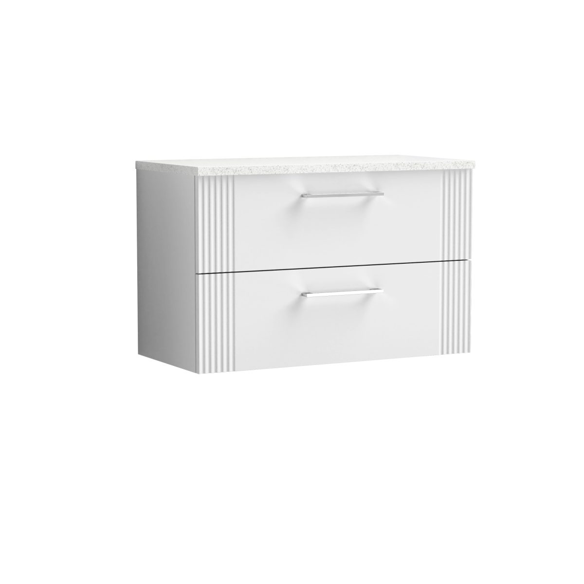 800mm Wall Hung 2 Drawer Vanity & Laminate Top - Image 1
