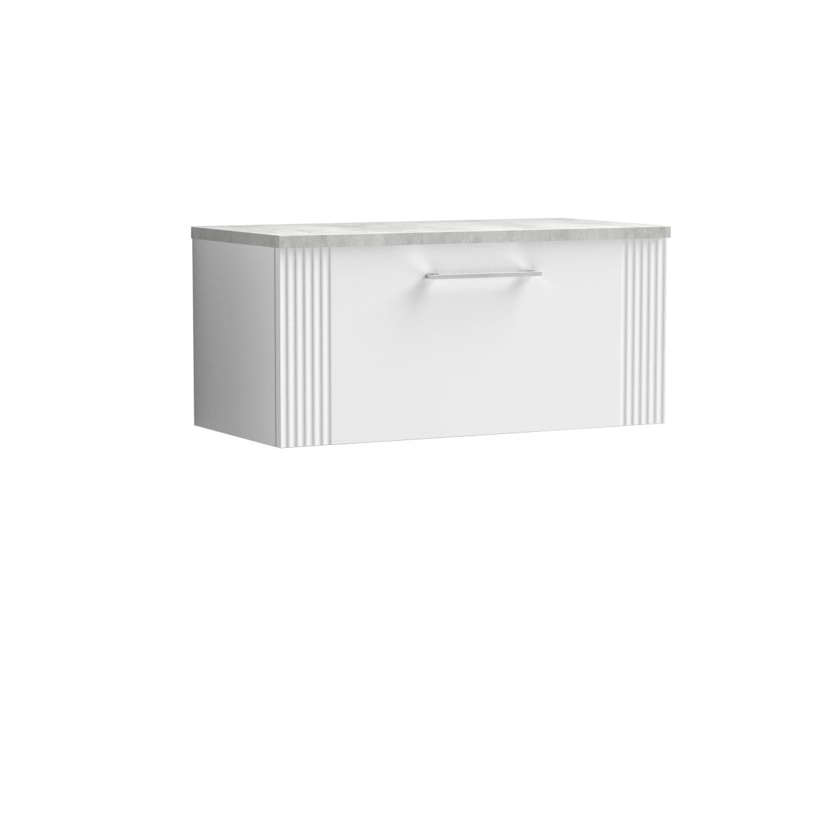 800mm Wall Hung Single Drawer Vanity & Laminate Top - Image 1