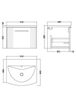500mm Wall Hung Single Drawer Vanity & Basin 4 - Image 3