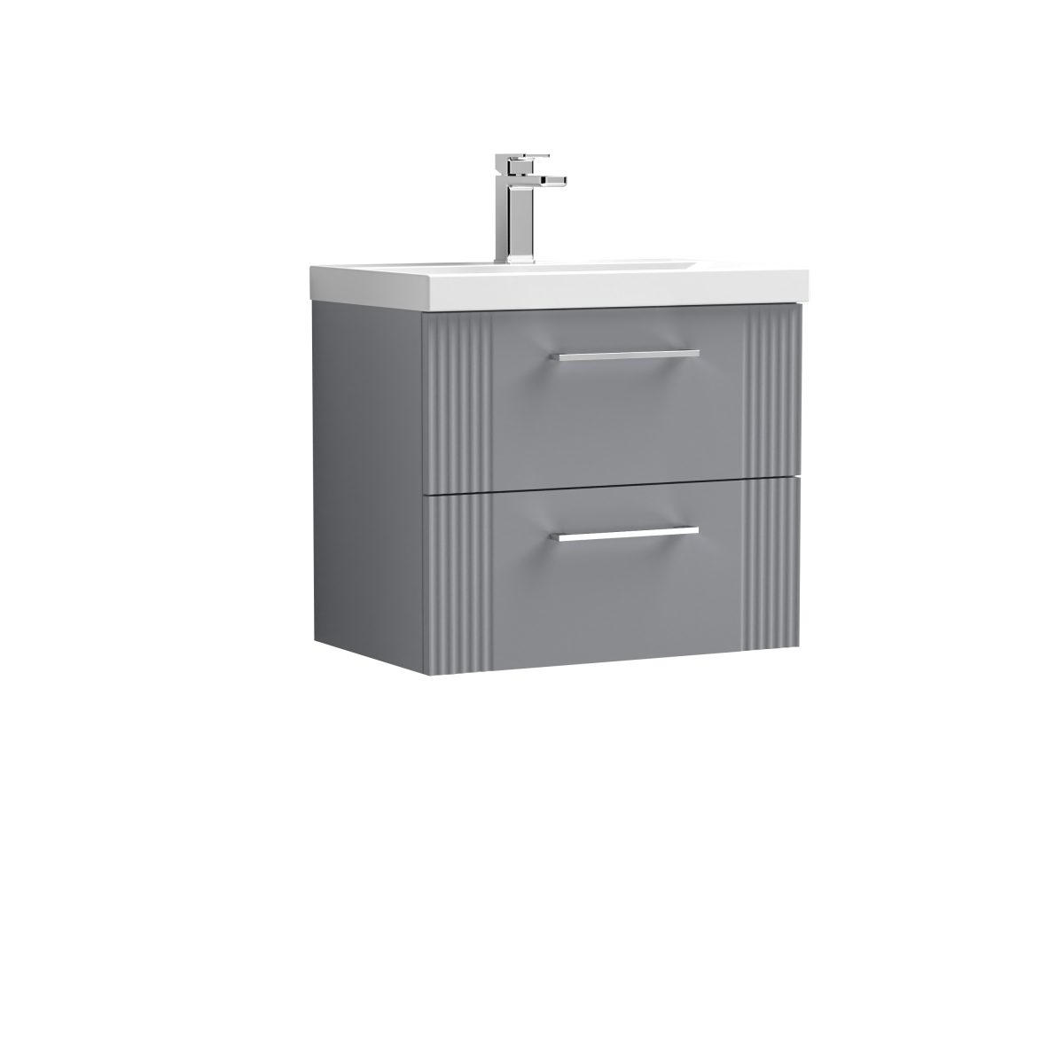 600mm Wall Hung 2 Drawer Vanity & Basin 1 - Image 1