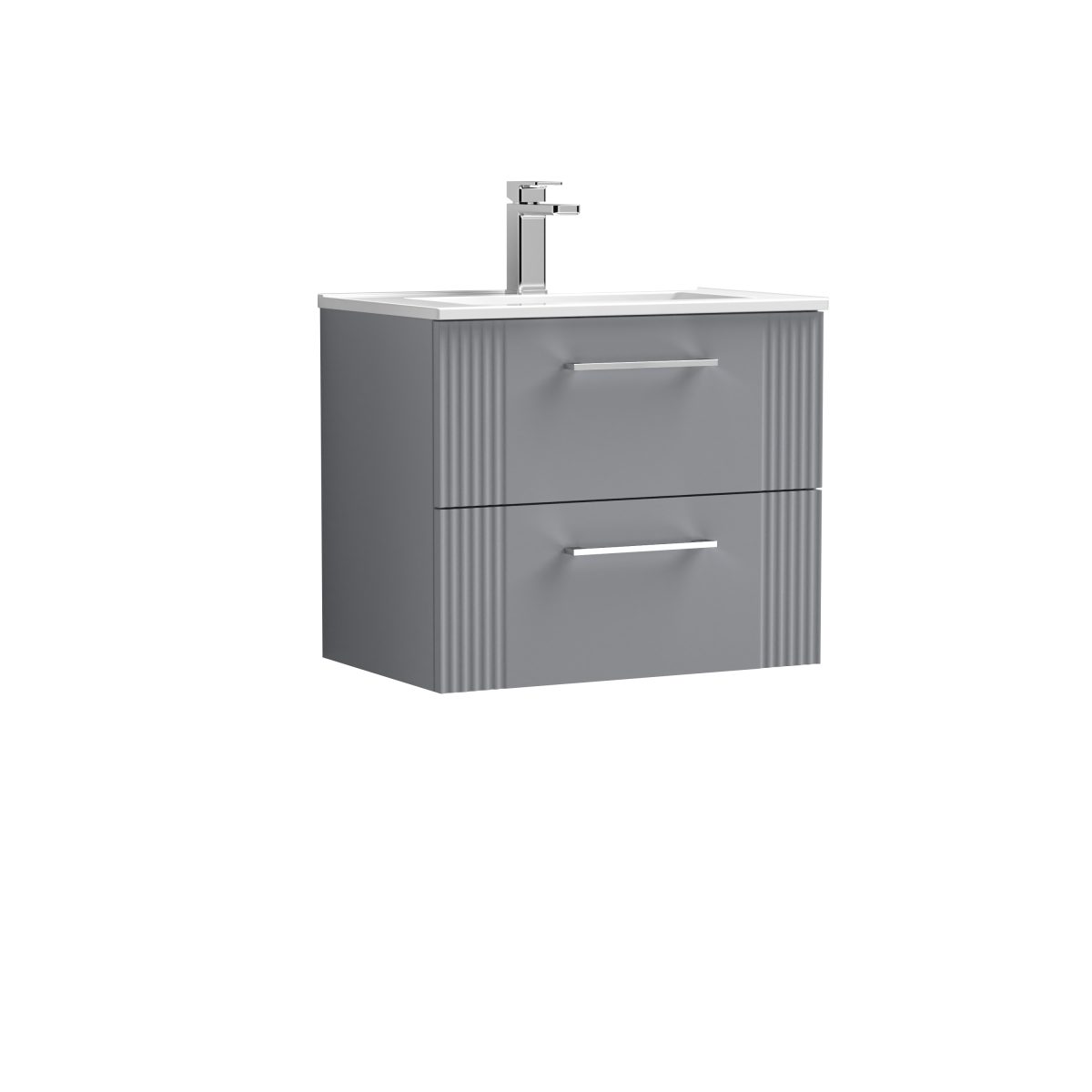 600mm Wall Hung 2 Drawer Vanity & Basin 2 - Image 1